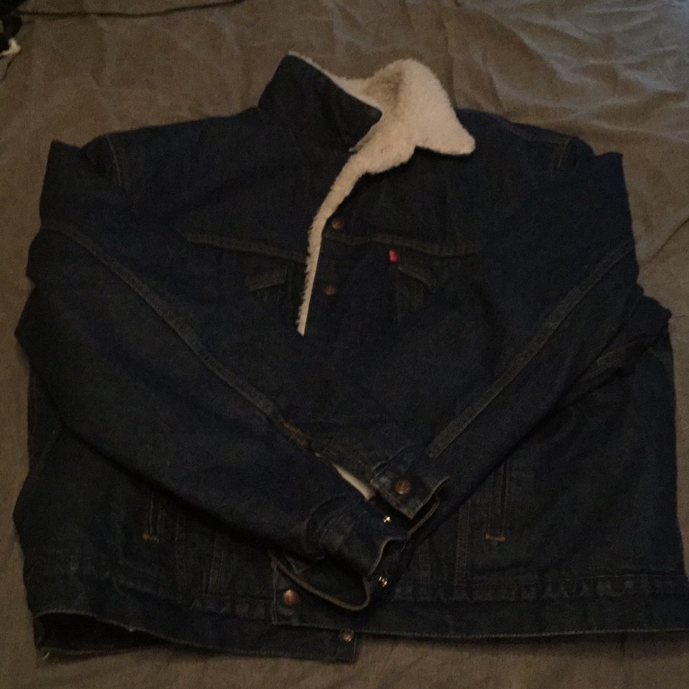 Levi’s jean jacket ...white fur inside